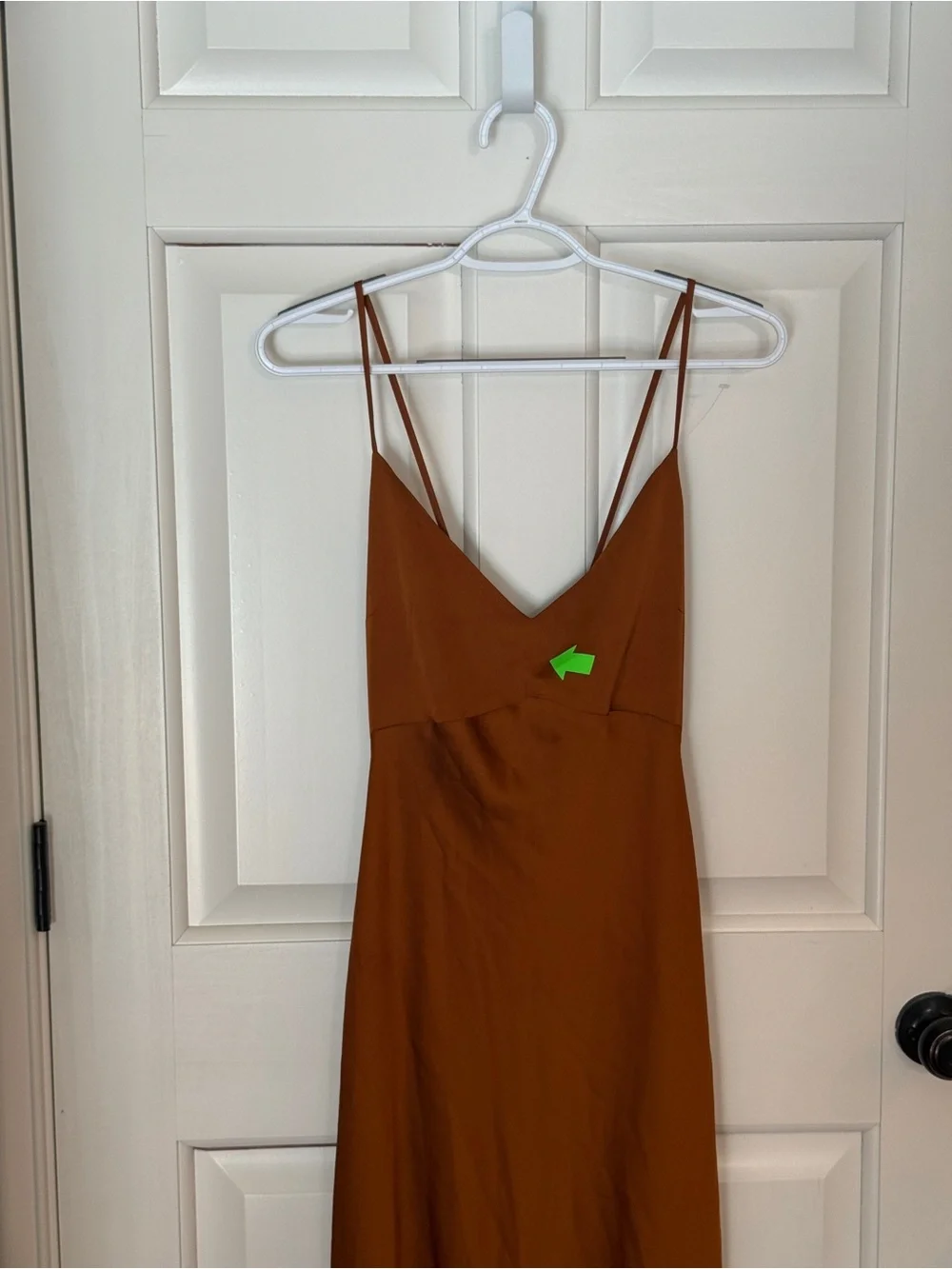 Abercrombie & Fitch Rust Satin Cross Back Maxi Dress Sz L 25967
